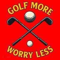 Golf More Worry Less Santa Hat thumb 1