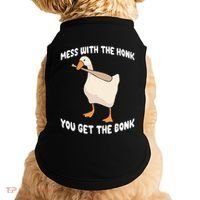 Goose Mess With The Honk You Get The Bonk Doggie Tank thumb 0