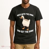 Goose Mess With The Honk You Get The Bonk Tall T-Shirt thumb 2