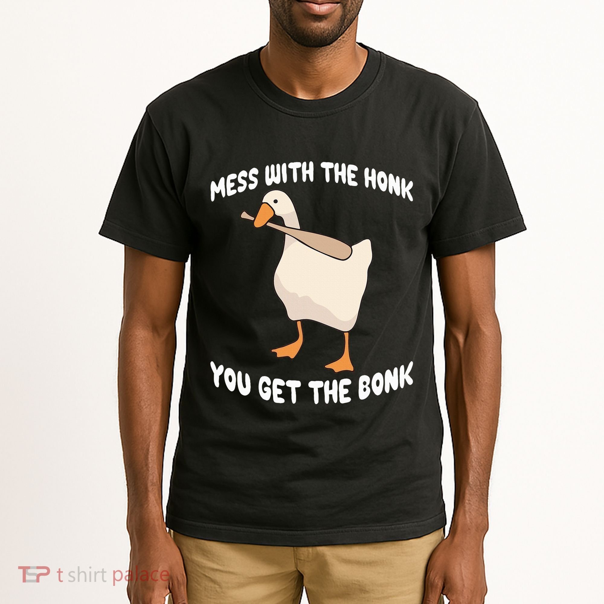 Goose Mess With The Honk You Get The Bonk Tall T-Shirt
