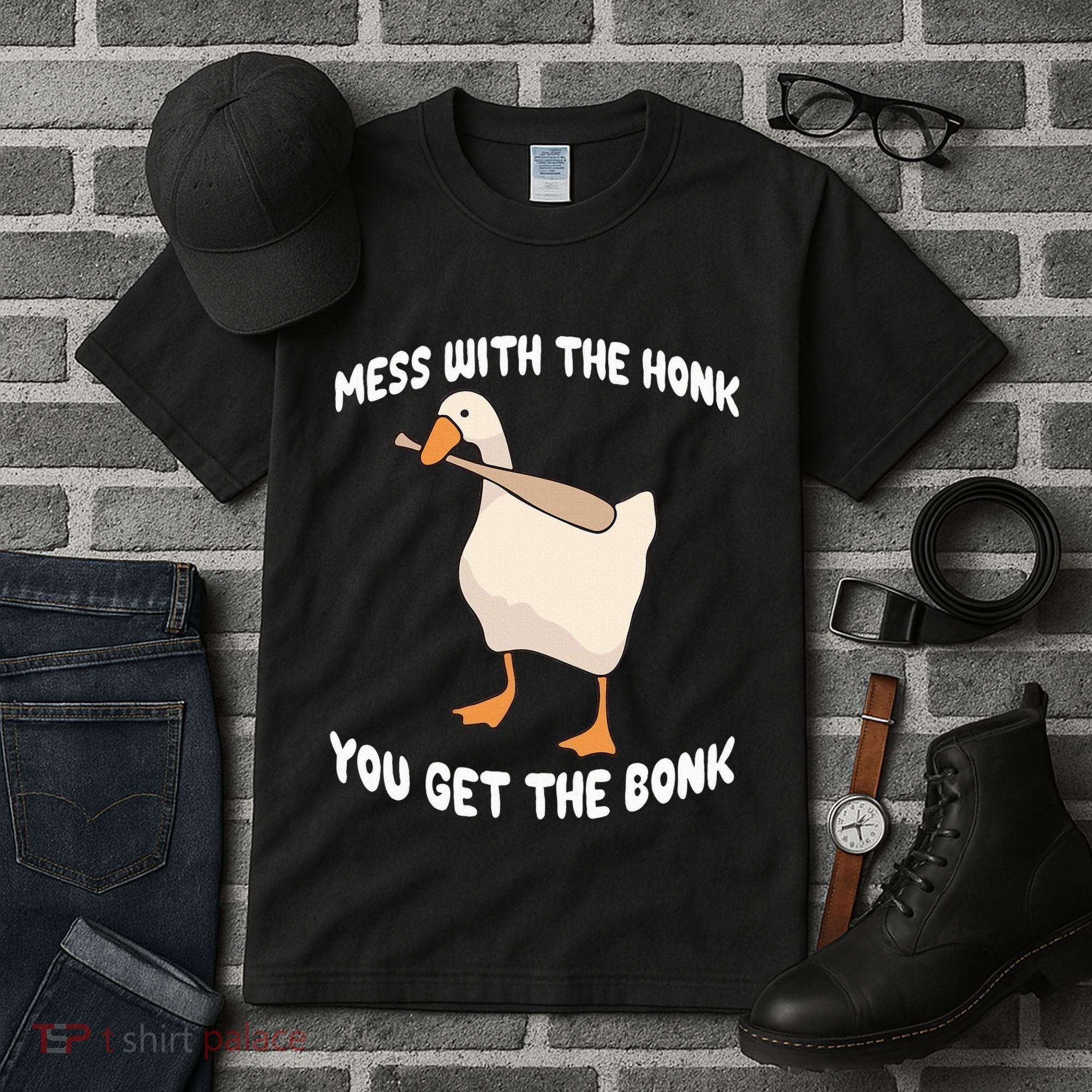 Goose Mess With The Honk You Get The Bonk Tall T-Shirt