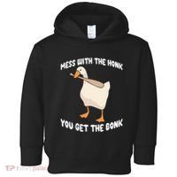 Goose Mess With The Honk You Get The Bonk Toddler Hoodie thumb 0