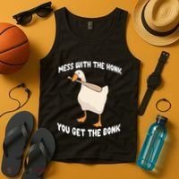Goose Mess With The Honk You Get The Bonk Tank Top thumb 4