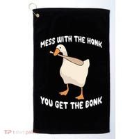 Goose Mess With The Honk You Get The Bonk Golf Towel thumb 0
