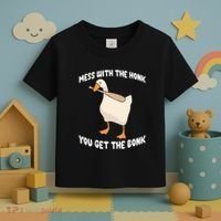 Goose Mess With The Honk You Get The Bonk Toddler T-Shirt thumb 3