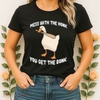 Goose Mess With The Honk You Get The Bonk Women's T-Shirt thumb 2