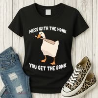 Goose Mess With The Honk You Get The Bonk Women's T-Shirt thumb 3