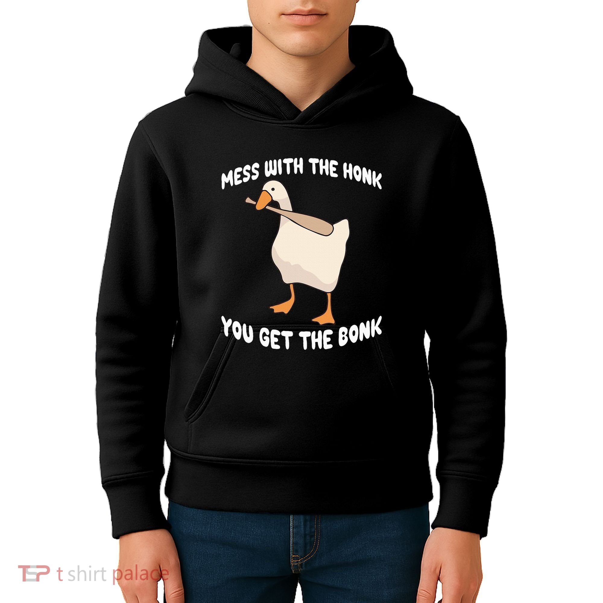 Goose Mess With The Honk You Get The Bonk Kids Hoodie