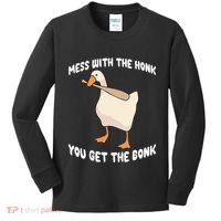 Goose Mess With The Honk You Get The Bonk Kids Long Sleeve Shirt thumb 0