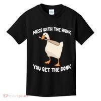 Goose Mess With The Honk You Get The Bonk Kids T-Shirt thumb 0