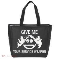 Give Me Your Service Weapon Tote Bag thumb 0