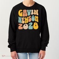 Gavin Newsom 2028 For President Resist Wavy Groovy Election Women's Sweatshirt thumb 0