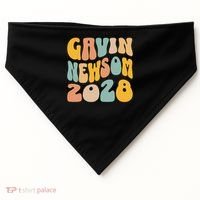 Gavin Newsom 2028 For President Resist Wavy Groovy Election USA-Made Doggie Bandana thumb 0