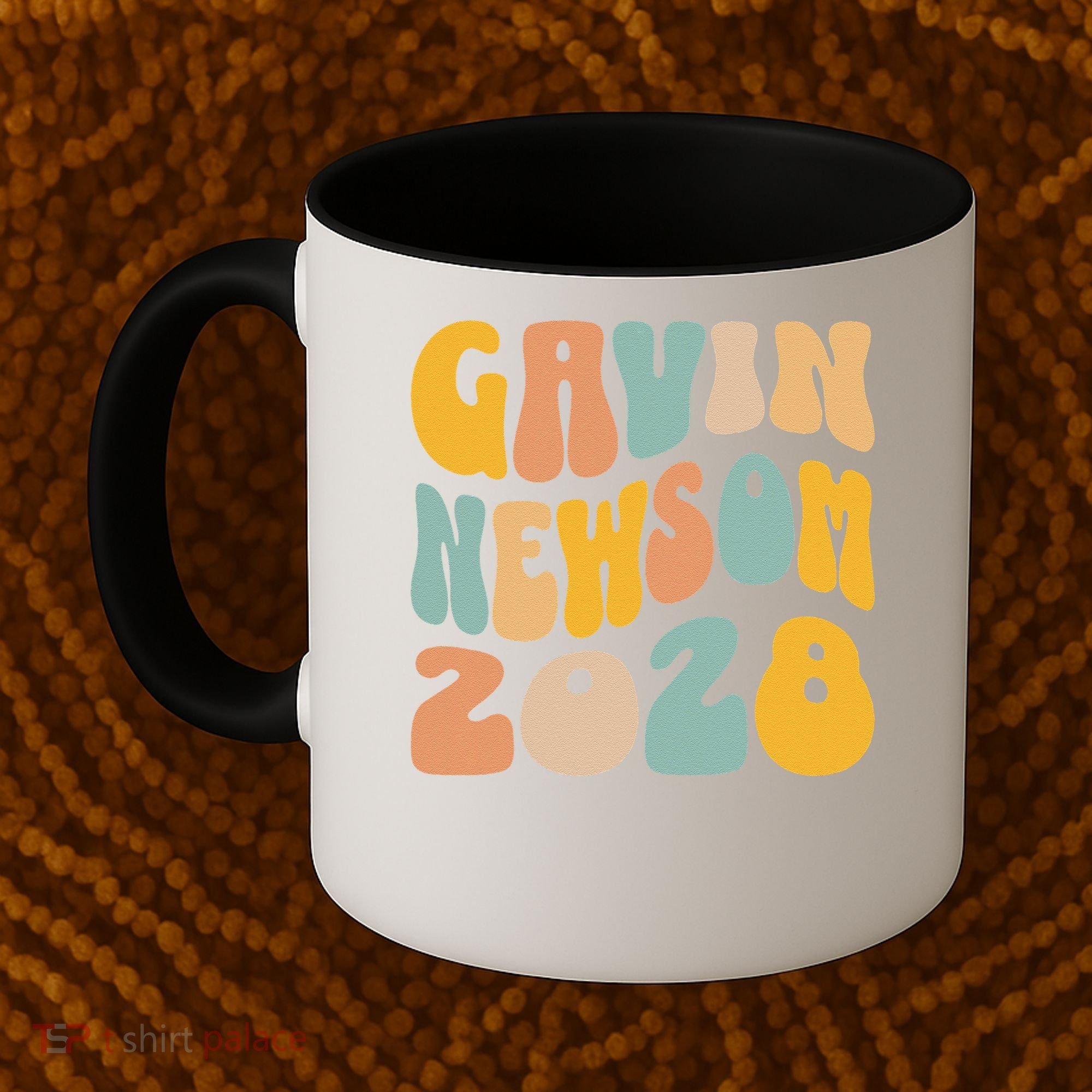 Gavin Newsom 2028 For President Resist Wavy Groovy Election Coffee Mug