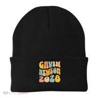 Gavin Newsom 2028 For President Resist Wavy Groovy Election Beanie thumb 0