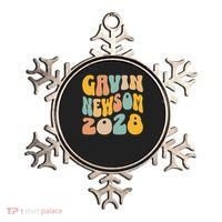 Gavin Newsom 2028 For President Resist Wavy Groovy Election Ornament thumb 0