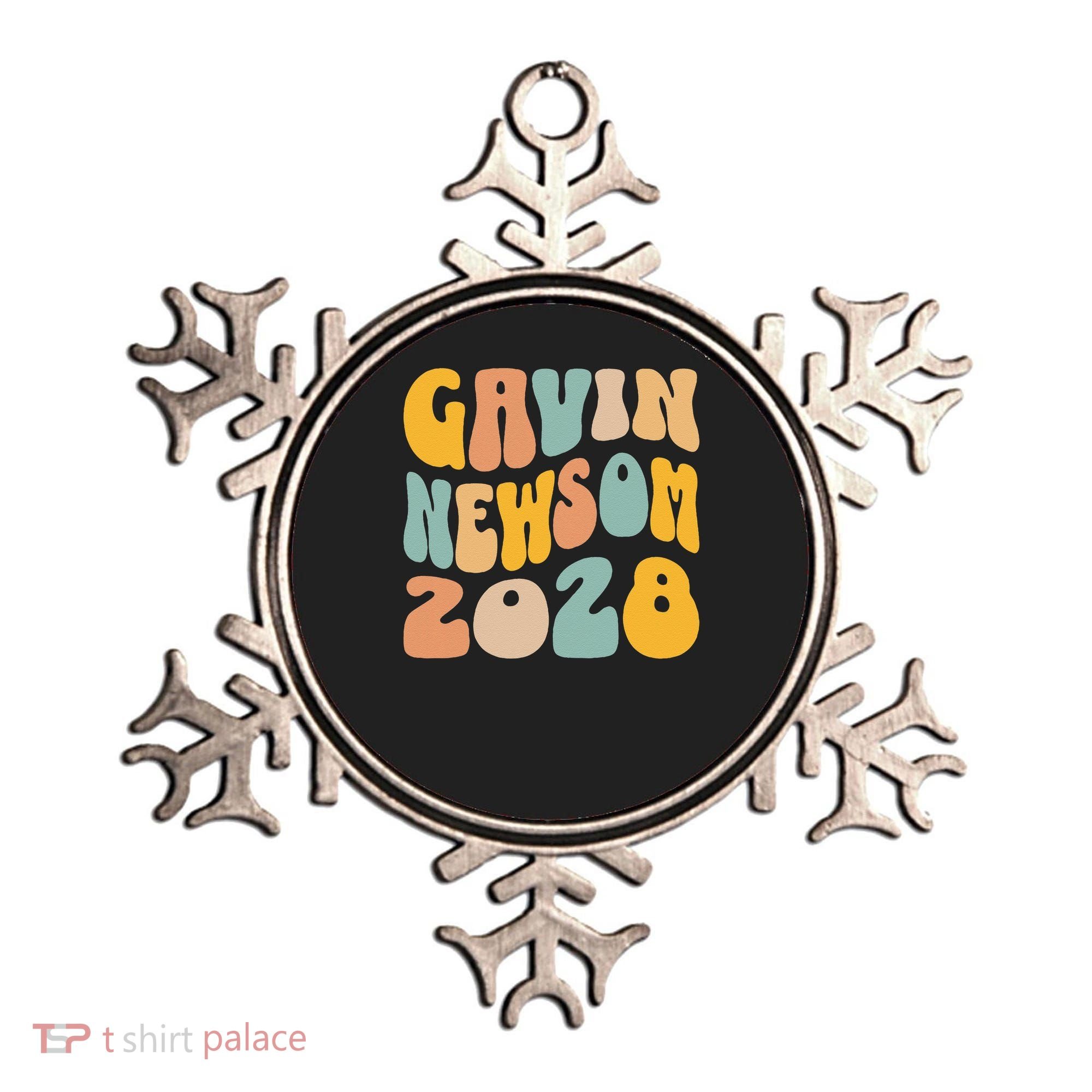 Gavin Newsom 2028 For President Resist Wavy Groovy Election Ornament