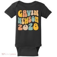 Gavin Newsom 2028 For President Resist Wavy Groovy Election Baby Bodysuit thumb 0