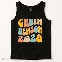 Gavin Newsom 2028 For President Resist Wavy Groovy Election Tank Top thumb 2