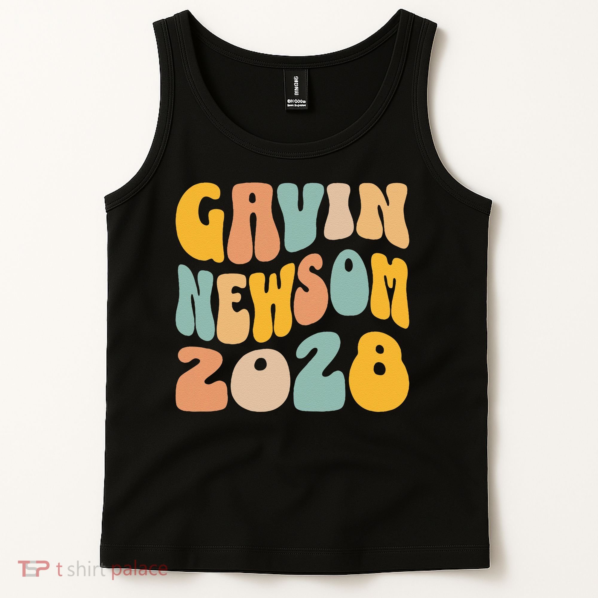 Gavin Newsom 2028 For President Resist Wavy Groovy Election Tank Top