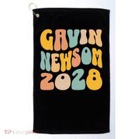 Gavin Newsom 2028 For President Resist Wavy Groovy Election Golf Towel thumb 0