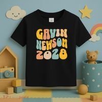 Gavin Newsom 2028 For President Resist Wavy Groovy Election Toddler T-Shirt thumb 3