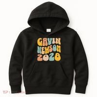 Gavin Newsom 2028 For President Resist Wavy Groovy Election Kids Hoodie thumb 0