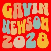 Gavin Newsom 2028 For President Resist Wavy Groovy Election Santa Hat thumb 1