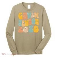 Gavin Newsom 2028 For President Resist Wavy Groovy Election Long Sleeve Shirt thumb 0