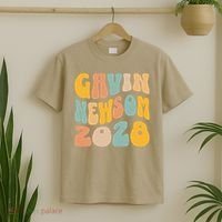 Gavin Newsom 2028 For President Resist Wavy Groovy Election T-Shirt thumb 2