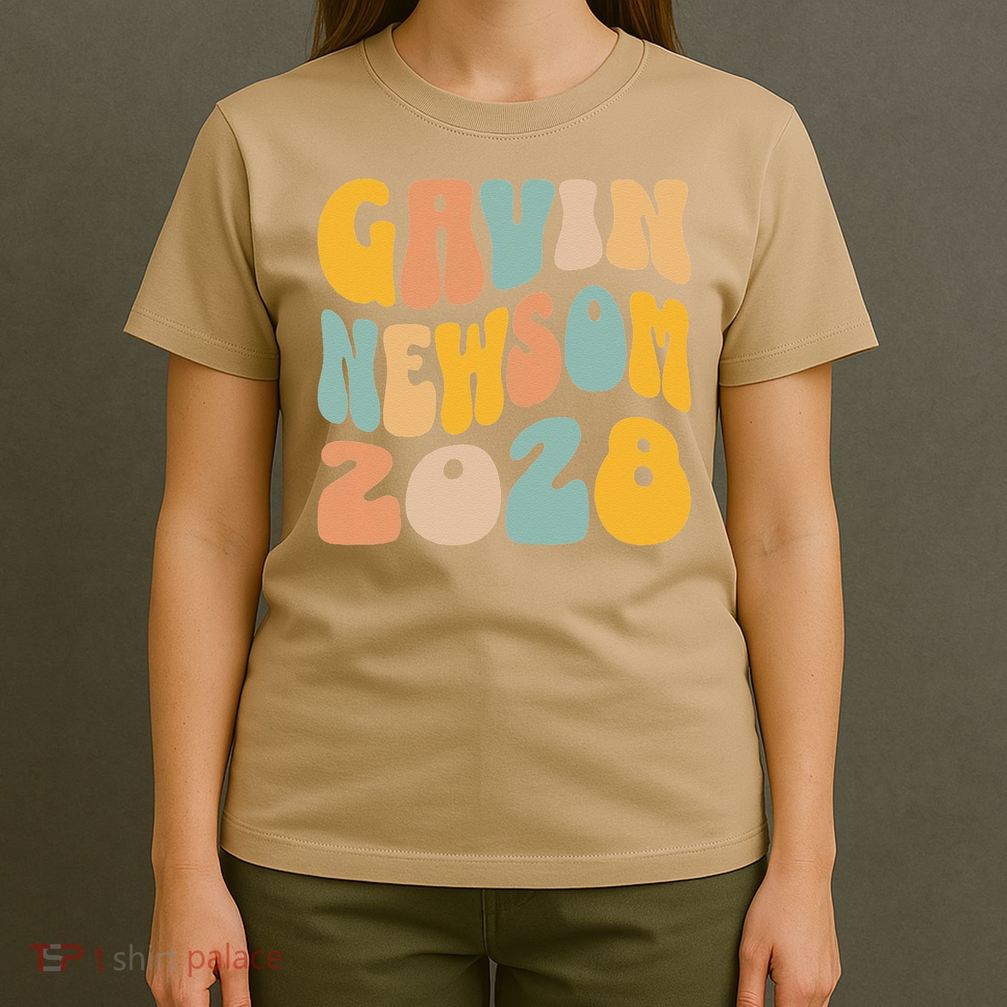 Gavin Newsom 2028 For President Resist Wavy Groovy Election T-Shirt