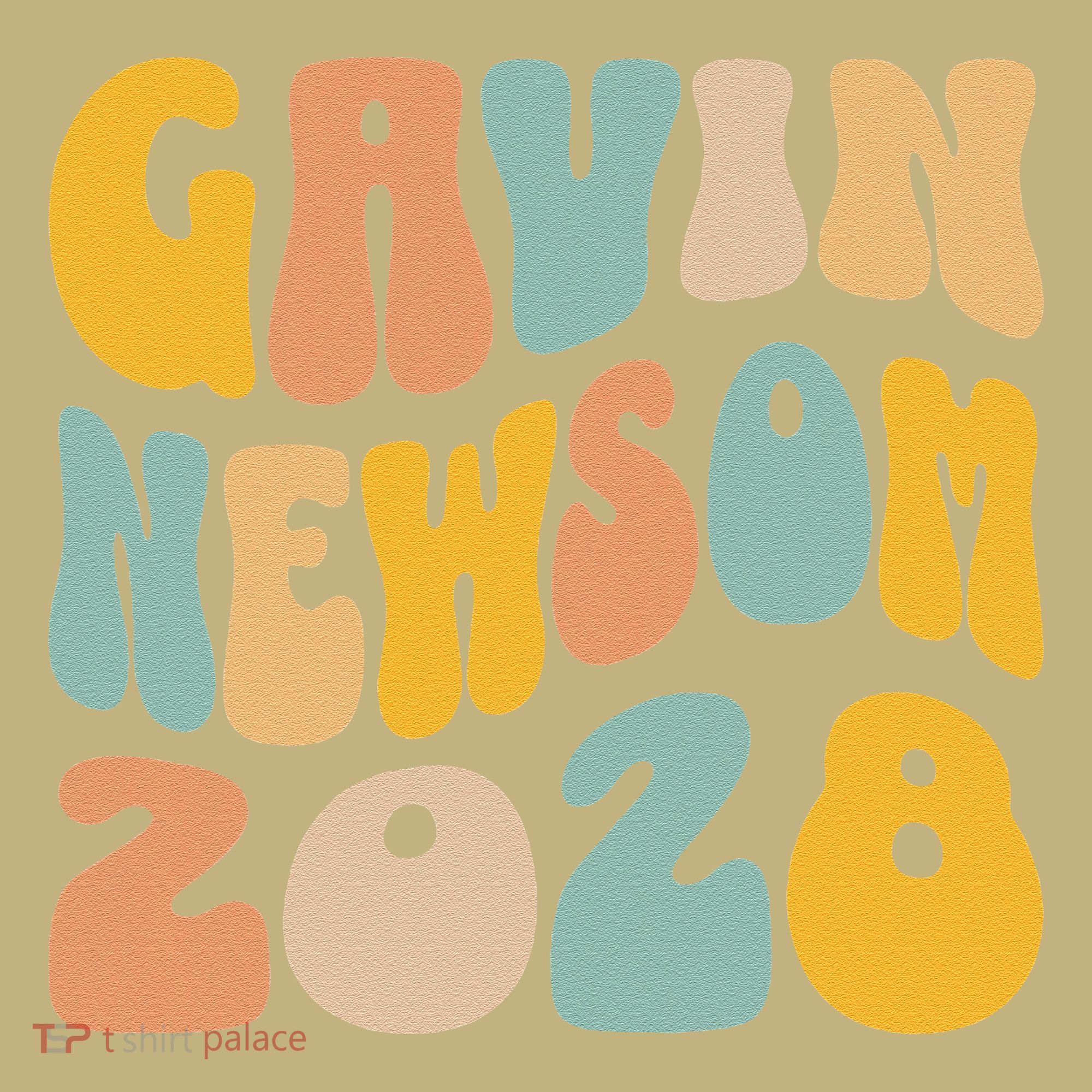 Gavin Newsom 2028 For President Resist Wavy Groovy Election Polo