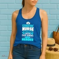 Geriatric Nurse Caregiver Even Seniors Need Heroes Funny Funny Gift Women's Tank Top thumb 2