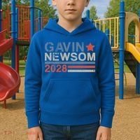 Gavin Newsom For President 2028 Kids Hoodie thumb 2
