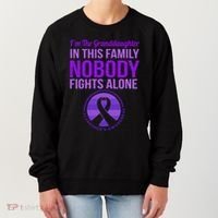 Granddaughter Nobody Fights Alone Alzheimers Awareness Gift Women's Sweatshirt thumb 0