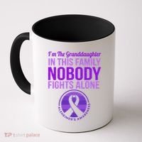 Granddaughter Nobody Fights Alone Alzheimers Awareness Gift Coffee Mug thumb 0