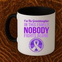 Granddaughter Nobody Fights Alone Alzheimers Awareness Gift Coffee Mug thumb 2