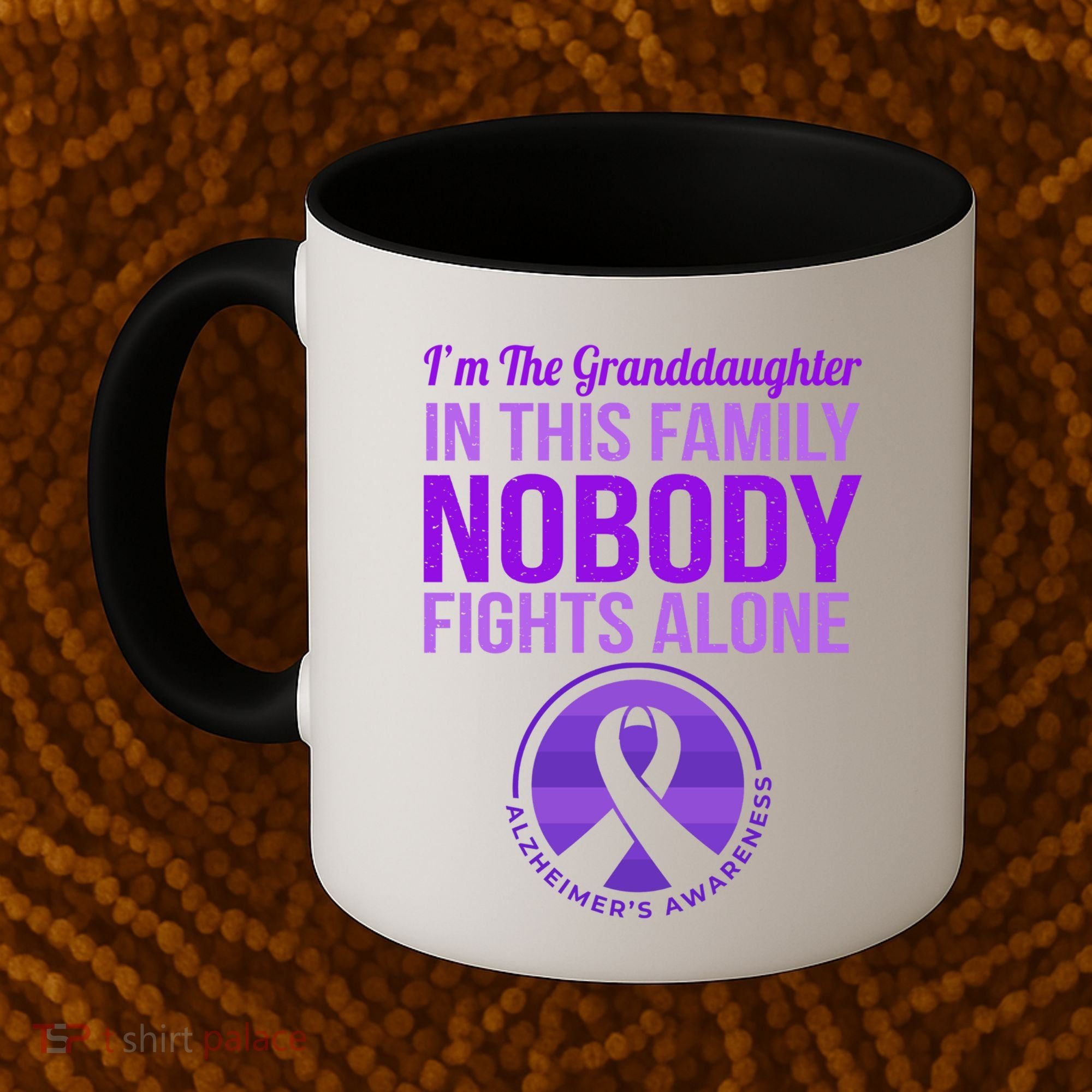 Granddaughter Nobody Fights Alone Alzheimers Awareness Gift Coffee Mug