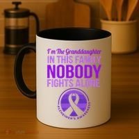 Granddaughter Nobody Fights Alone Alzheimers Awareness Gift Coffee Mug thumb 4