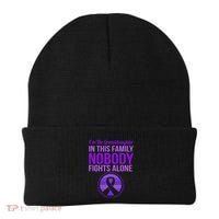 Granddaughter Nobody Fights Alone Alzheimers Awareness Gift Beanie thumb 0