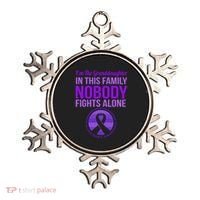 Granddaughter Nobody Fights Alone Alzheimers Awareness Gift Ornament thumb 0