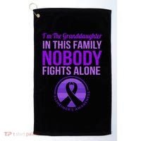 Granddaughter Nobody Fights Alone Alzheimers Awareness Gift Golf Towel thumb 0