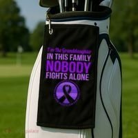 Granddaughter Nobody Fights Alone Alzheimers Awareness Gift Golf Towel thumb 2