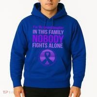 Granddaughter Nobody Fights Alone Alzheimers Awareness Gift Hoodie thumb 2