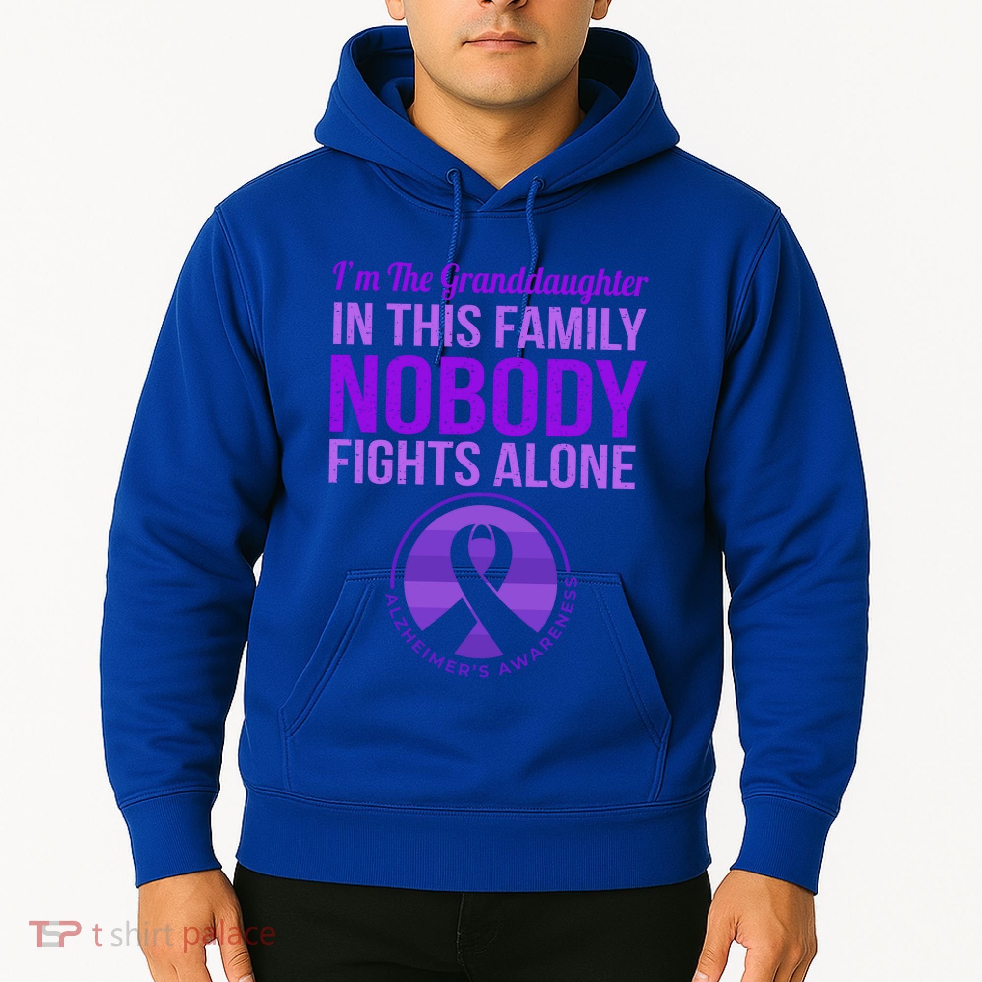 Granddaughter Nobody Fights Alone Alzheimers Awareness Gift Hoodie