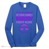 Granddaughter Nobody Fights Alone Alzheimers Awareness Gift Long Sleeve Shirt thumb 0