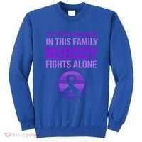 Granddaughter Nobody Fights Alone Alzheimers Awareness Gift Sweatshirt thumb 0