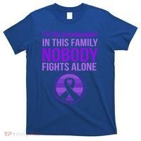 Granddaughter Nobody Fights Alone Alzheimers Awareness Gift T-Shirt thumb 0