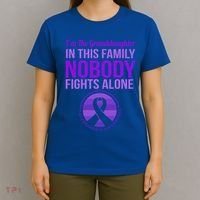 Granddaughter Nobody Fights Alone Alzheimers Awareness Gift T-Shirt thumb 4