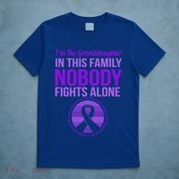 Granddaughter Nobody Fights Alone Alzheimers Awareness Gift T-Shirt thumb 5